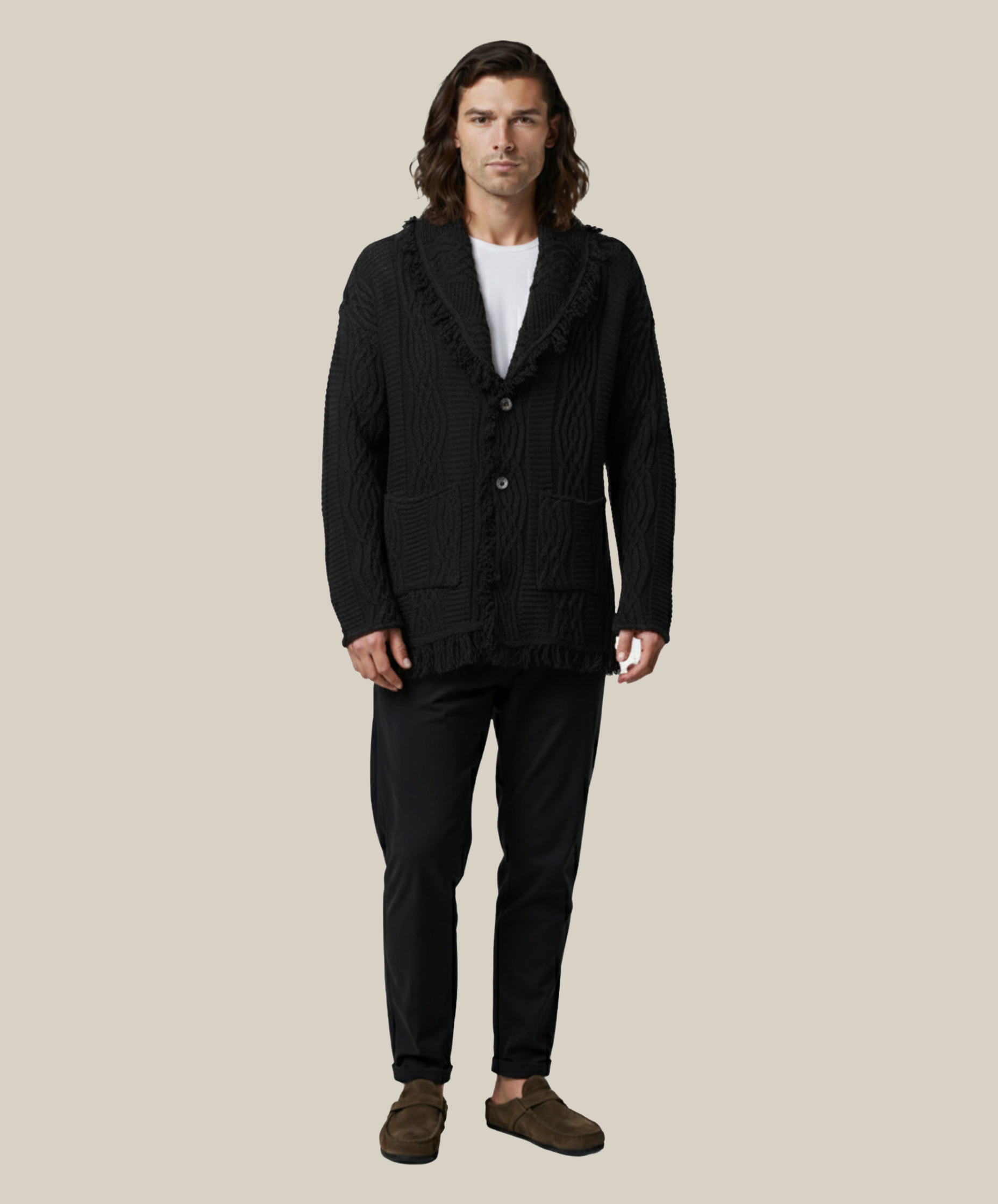 Equinox Black V-Neck Heritage Cardigan