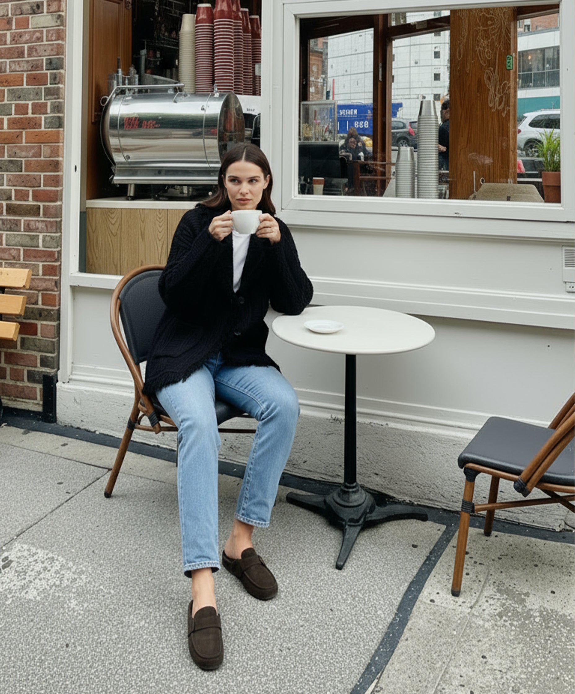 Equinox Black V-Neck Heritage Cardigan - Espiritu